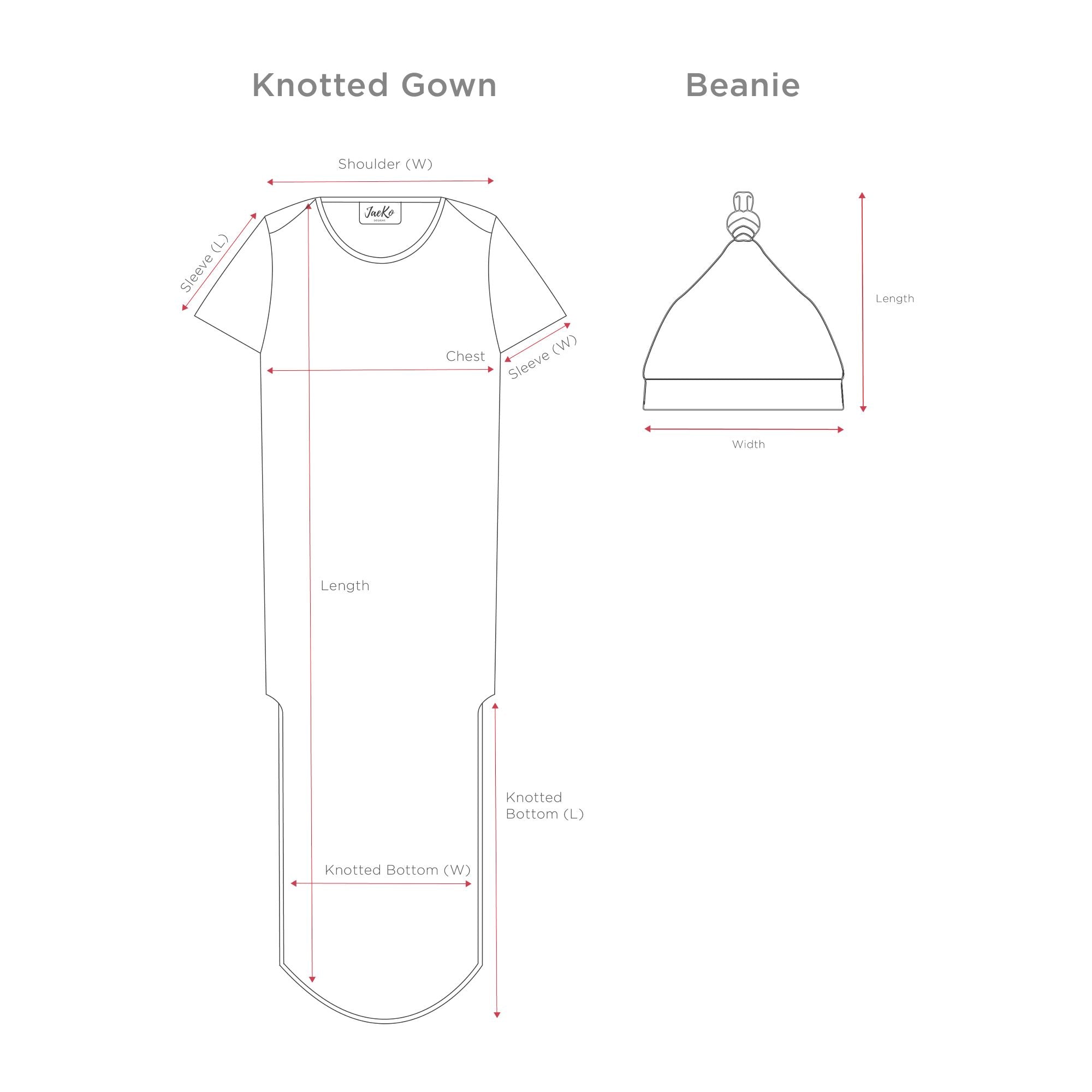 Short Sleeved Knotted Gowns