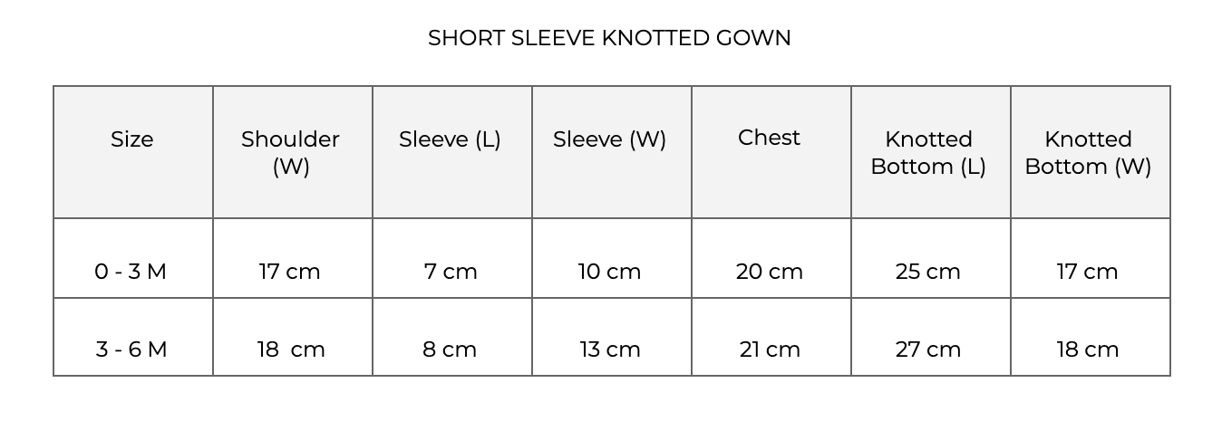 Short Sleeved Knotted Gowns
