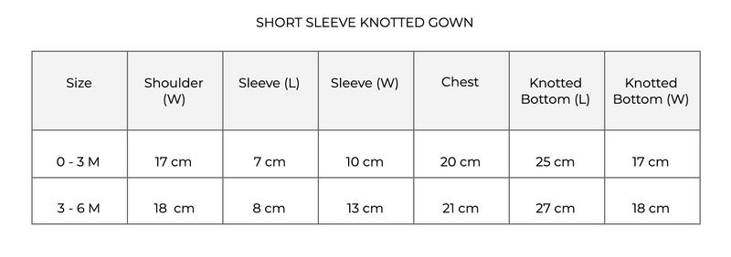 Short Sleeved Knotted Gowns